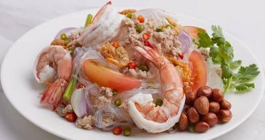 Spicy Glass Noodle Salad with minced Pork and Shrimp 