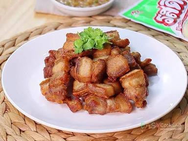 Fried pork belly with fish sauce